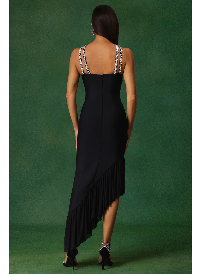 Bella Barnett  Nialla Sleeveless Diamond Flounce Bandage Maxi Dress for Women | Best Price UAE